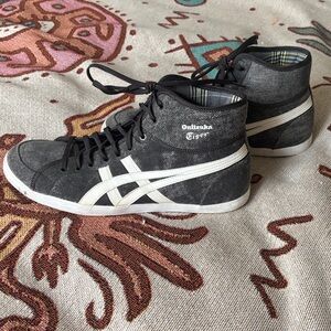 Vintage Onitsuka Tiger ASICS High/Mid-Top Sneakers in Washed Black/Gray & White